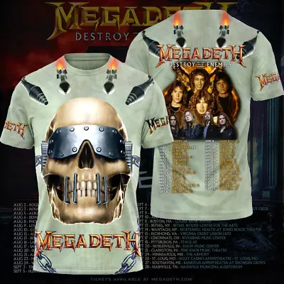 Buy Megadeth Rock Band 2024 Announces Destroy All Enemies Tour US T-shirt Men Women • 25.20£