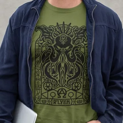 Buy R'lyeh T-Shirt | Cthulhu Lovecraft Goth Horror Role Play Gift For Him / Her • 11.95£