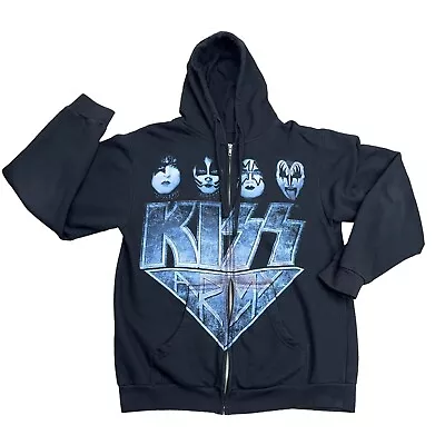 Buy Kiss Army Hoodie Sweatshirt Mens Medium Black Full Zip Tultex Graphic Print M • 13.97£