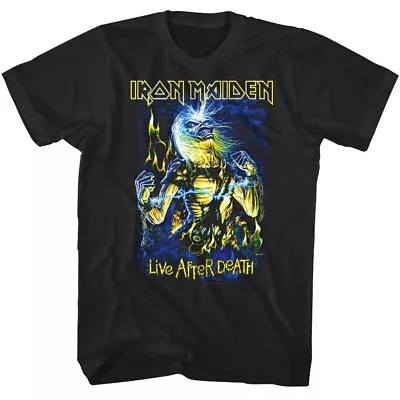 Buy Iron Maiden Live After Death Men's T Shirt Eddie Heavy Metal Rock Music Concert • 34.08£