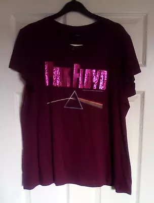 Buy Next Pink Floyd Purple Short/ Cap Sleeve 100% Cotton T.Shirt - Size 20 RRP£20 • 9£
