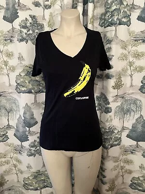 Buy Ladies Converse Andy Warhol Velvet Underground Banana V Neck Tshirt Size M • 7£