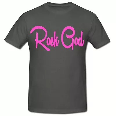 Buy Rock God T Shirt, (Pink Slogan) Funny Novelty T Shirt, Adult T Shirt • 9.99£