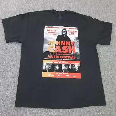 Buy Zion Johnny Cash Graphic Print T Shirt Mens XL Black 100% Cotton Short Sleeve • 19.97£