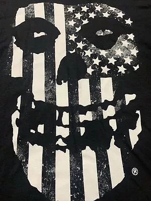 Buy Misfits Punk Rock Danzig Skeleton American Flag Art Graphic Black T-Shirt 2XL • 13.97£