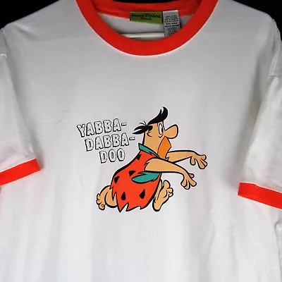 Buy Fred Flintstone T Shirt Large Men Hanna Barbera Presents Yabba Dabba Doo White • 18.66£