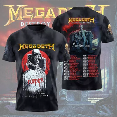 Buy Megadeth Rock Band 2024 Announces Destroy All Enemies US Tour T-shirt Hoodie • 25.20£