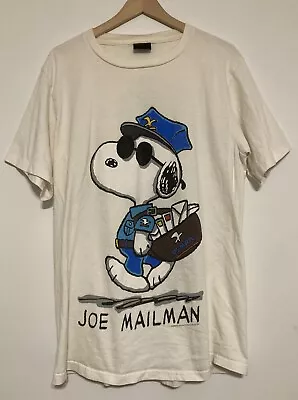 Buy VTG 90s SNOOPY Joe Mailman Double Sided T Shirt Changes Label Made In USA Large • 70.02£