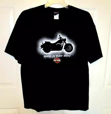 Buy Vtg Harley Davidson Mens Large Black Ride A Fat Boy Billings Montana Beartooth • 23.52£