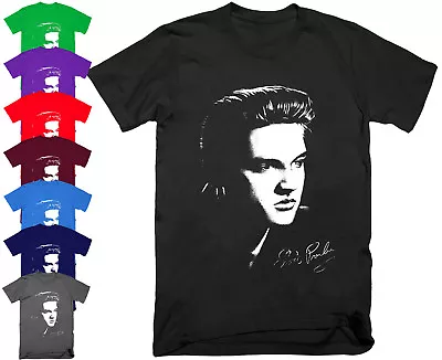 Buy New Mens Black White Elvis Presley King Of Rock & Roll T Shirt Tee Top T-Shirt • 12.99£