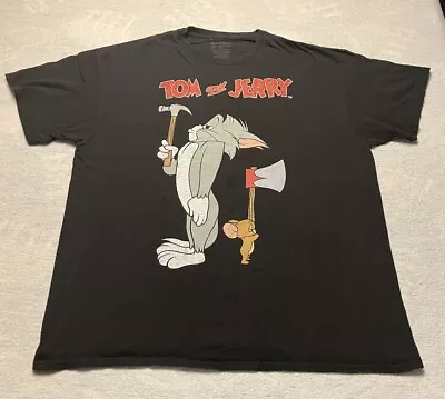 Buy Hanna-Barbera Tom And Jerry Adult Size XL T-shirt Black • 8.39£