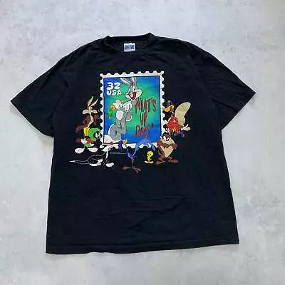 Buy Vintage T Shirt Mens XL Black Graphic Print Looney Tunes Bugs Bunny 90s Cartoon • 19.60£
