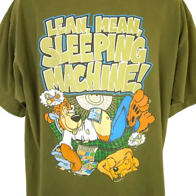 Buy Bear Sleeping T Shirt Mens Size XL Vintage 90s Lean Mean Sleeping Machine • 55.91£
