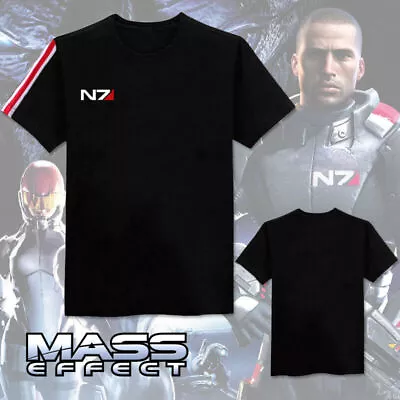Buy High Quality Mass Effect N7 T-Shirt Cotton Cosplay Casual Short Sleeve Tee Tops- • 14.27£