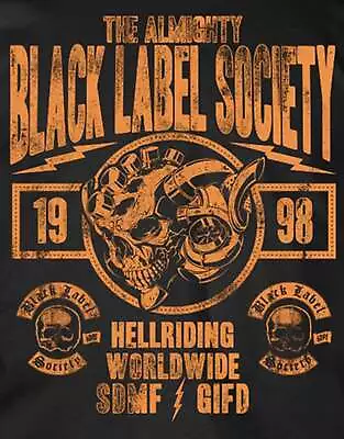 Buy Black Label Society T Shirt Hell Riding Worldwide Band Logo Official Mens Black • 18.95£