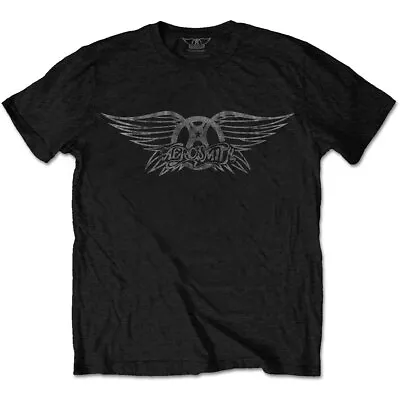 Buy Black Aerosmith Classic Logo Official Tee T-Shirt Mens Unisex • 14.99£