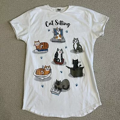 Buy Vintage Relevant Products Cat Sitting T Shirt Womens Size OS White Nightgown • 21.66£