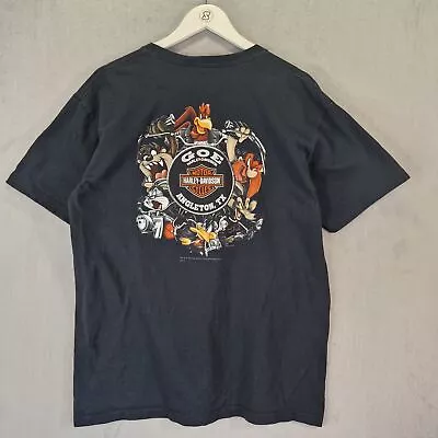 Buy Harley Davidson Looney Tunes T-Shirt Large Black Rebellious Spirit Angleton 2014 • 29.99£