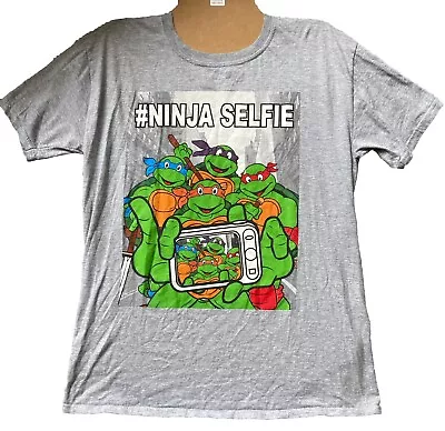 Buy Official Ninja Selfie T-shirt - Size Large L Grey Teenage Mutant Ninja Turtles • 6.99£