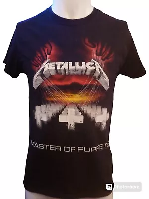 Buy Metallica T Shirt Master Of Puppets European Tour 86 Official Black Metal MOP • 12.99£