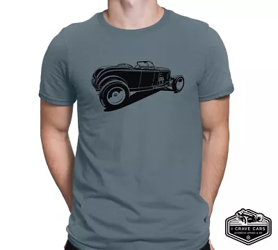 Buy Mens 1932 Roadster High Boy Hot Rod Tee Car T Shirt Rat Rod Custom Classic Cars • 20.53£