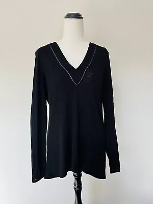 Buy WITCHERY Women’s 100% Cotton Black Long Sleeve Top Sz Small 10 Casual Staple • 12.23£