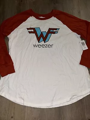 Buy Weezer American Rock Raglan Baseball Tee T-Shirt Size 2XL 18/20 Long Sleeve NEW • 17.69£