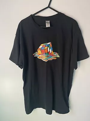 Buy Big Bang Theory Sheldon Cooper Melted Rubiks Cube Inspired T-Shirt Men L Large • 8.99£