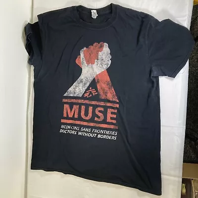 Buy Muse Black Gildan Europe Tour T Shirt Medecins Sans Frontiers 2016 Black Size L • 19.99£