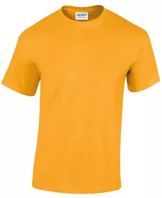 Buy Gildan Mens Tshirts Plain Top Heavy Cotton Men Causal T Shirt Short Sleeve G5000 • 5.35£