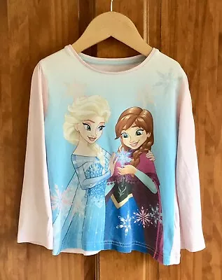 Buy FROZEN ELSA & ANNA Girl’s Multicoloured Long Sleeve Pyjama Top - Size 4-5 Years  • 2.50£