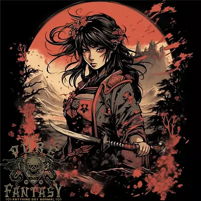 Buy Anime Samurai Girl Fantasy Warrior Mens Cotton T-Shirt Tee Top • 10.75£