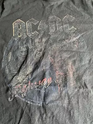 Buy Worn AC/DC Adult Faded Grey T-Shirt  Highway To Hell  Album Cover (2017) Medium • 10£