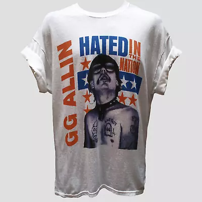 Buy GG Allin Hardcore Hated In Nation T Shirt Full Size S-5XL • 18.66£