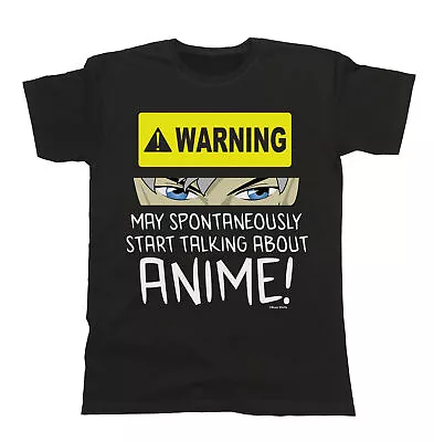 Buy Mens Womens ANIME T-Shirt  Unisex WARNING May Spontaneously Talk About • 8.99£