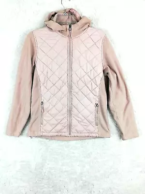 Buy New Balance Womens Sweatshirt Jacket Pink Hooded Full Zip Pockets Large • 14.93£