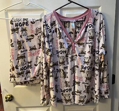 Buy Grumpy Cat Velour Pajamas 2 Pc Set Size 3x • 10.22£