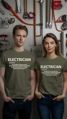 Buy Electrician Definition Tee Honouring The Craftsmen Of Currents • 14.95£