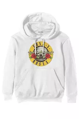 Buy Guns N' Roses Hoodie Classic Band Logo New Official Unisex White Pullover • 29.95£