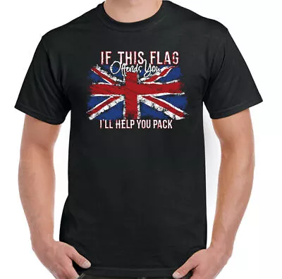 Buy Union Jack T-Shirt Immigration If This Flag Offends You Mens Rugby Football Top • 10.99£