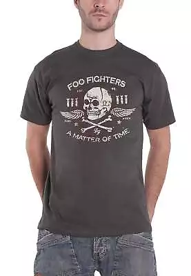 Buy Foo Fighters T Shirt Matter Of Time Band Logo New Official Mens Grey • 16.95£