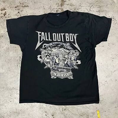 Buy Fall Out Boy Band Tour T Shirt 2016 Wintour Faded Black Y2K Emo Pop Punk • 26.14£