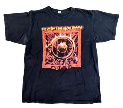 Buy Arch Enemy Wages Of Sin Metal Band Tee Shirt Anvil Black Swedish Sz L Vintage  • 17.45£