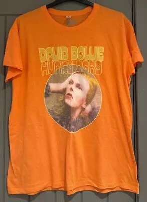 Buy David Bowie T Shirt Rare Hunky Dory Glam Rock Band Merch Tee Size XL Orange • 16.30£