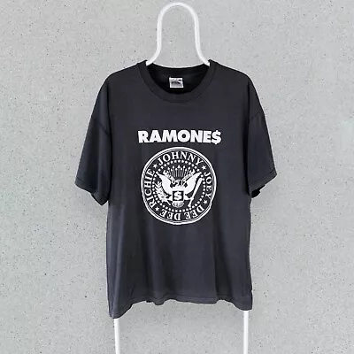 Buy Vintage Ramones Band T Shirt Grey Fruit Of Loom Mens XL • 16£