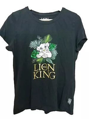 Buy Disney The Lion King Simba Laying In Sequin Shrub T Shirt Top Tee I Size 12 - 14 • 9.95£