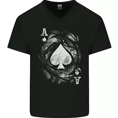 Buy The Ace Of Spades Mens V-Neck Cotton T-Shirt • 11.99£