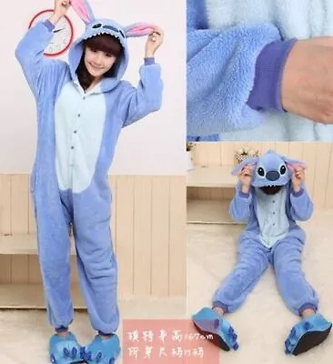 Buy Girls Boys Pyjamas 12Onesie Costume Anime Animal Cosplay Hoodie Blue StitchBH • 7.37£