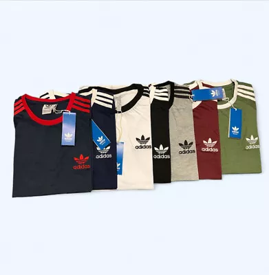 Buy Mens Adidas Brand New Orginals Three Stripes Short Sleeve T-shirt • 12.80£