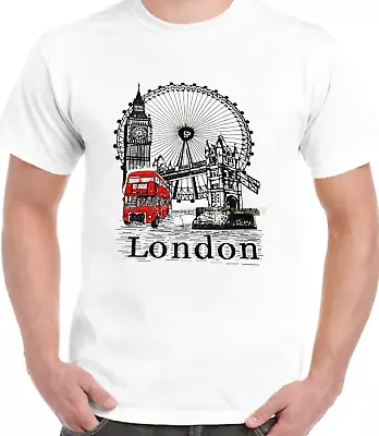 Buy SOUVENİR LONDON -London Eye ART DESIGN GIFT-PRESENT-BIRTHDAY T.SHIRT • 9.99£